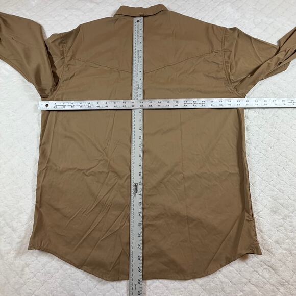 Rafter C Outdoors Western Fishing Vented Pearl Snap Shirt Brown Men’s Sz L - Picture 7 of 7